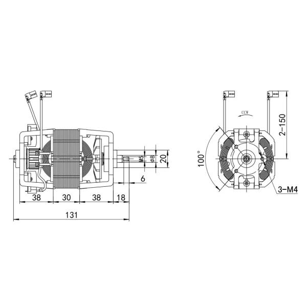 Threaded Shaft AC Motors for Treadmill Universal Professional 110v 220v 300w 400w 500w