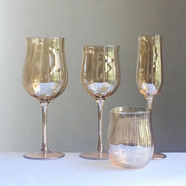 Горячая продажа элегантный бриллиантовый дизайн толстые белые бокалы для свадебного мероприятия