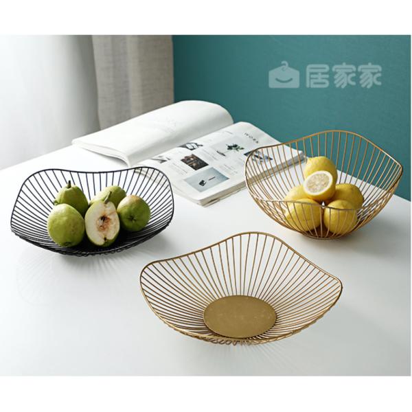 Wear Resistant Metal Wire Fruit Basket , Irregular Modern Stainless Steel Fruit Bowl