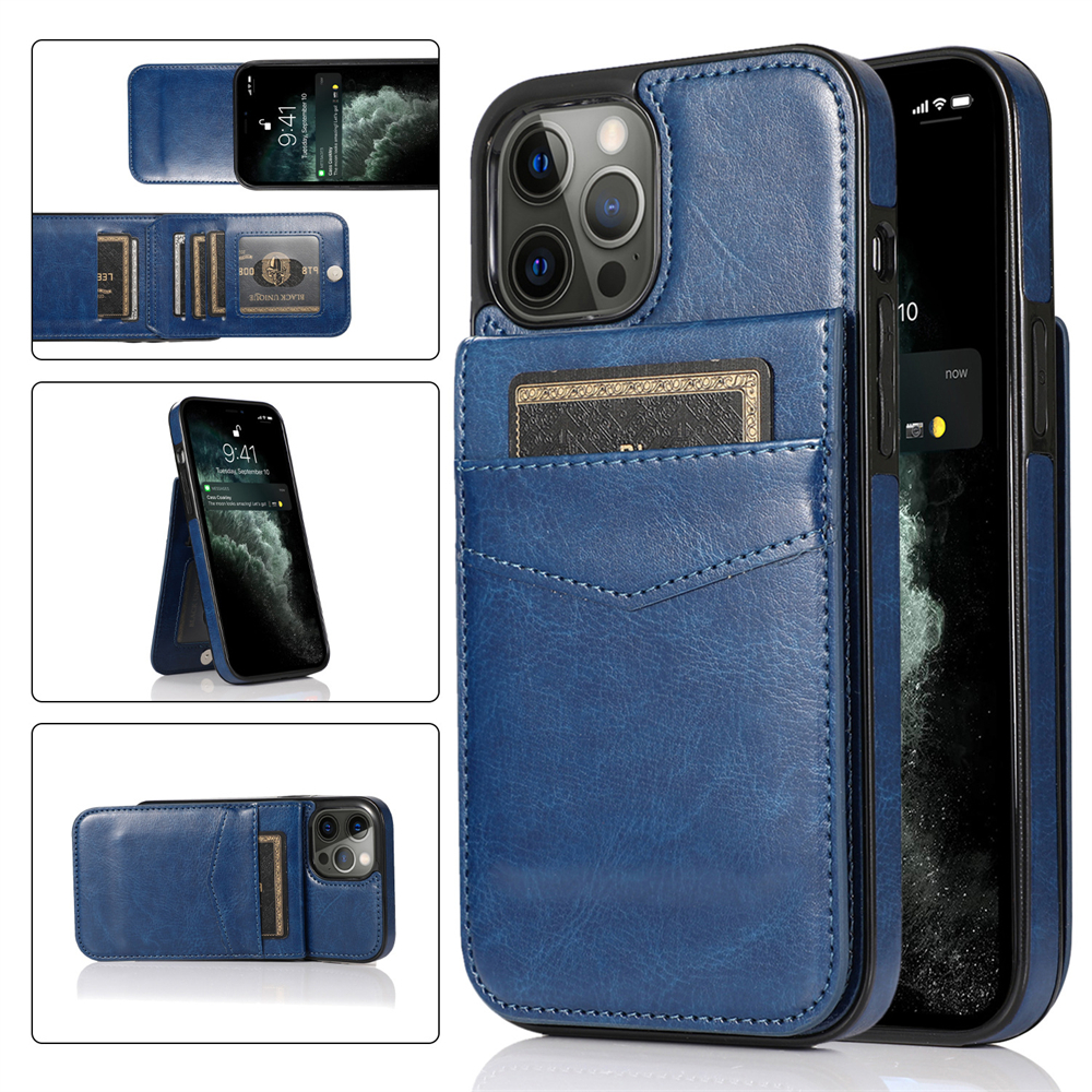 Laudtec PU Leather Wallet Case for iPhone 14 Pro Max/13/12 Series with Credit Card Holder Stand