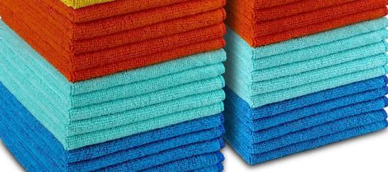 Serviettes en microfibre KILINE sans traces effet miroir tissage haute densité nettoyage en profondeur