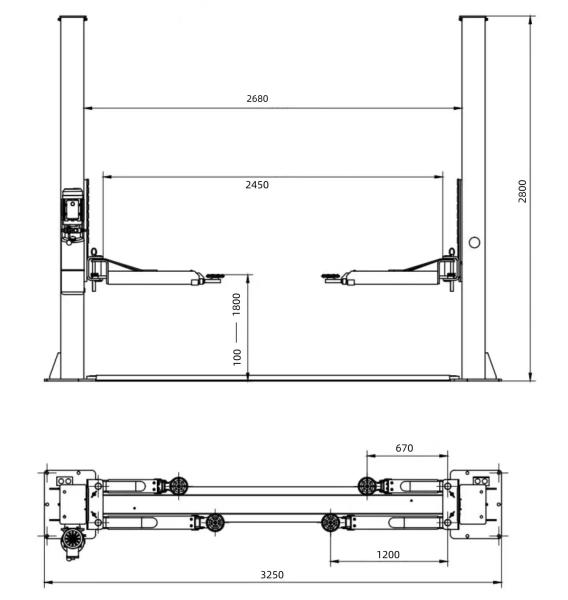 5000kg Two Post Car Lifts Lifting 45 Seconds Safety Manual Release Mobile 2 Post Lift