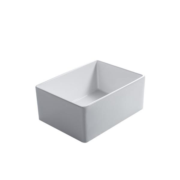24 In Undermount Single-Bowl Farmhouse Kitchen Sink With Tall Apron White Porcelain