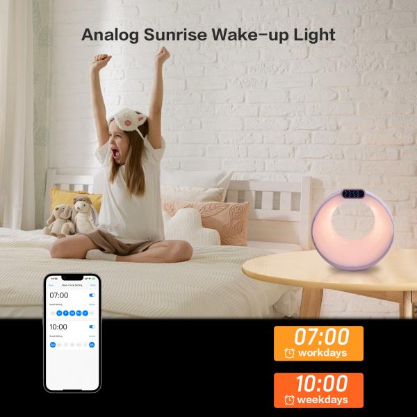 3 In 1 Multiple Wireless Chargers Home Lamp Speaker Bedside Night Light Digital RGB Alarm Clock Smart Mobile Phone Lamp
