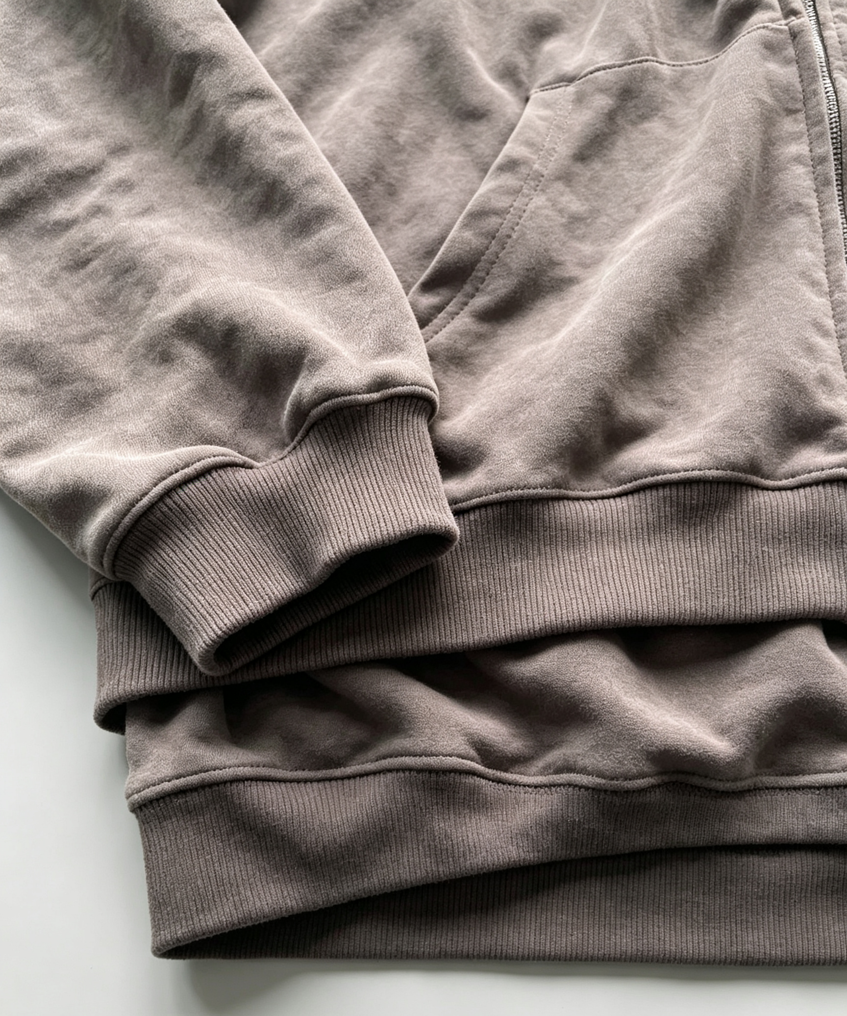 Double Layer Mens Zip Up Hoodie Embroidery Oversized Hoodie Streetwear Vintage Washed