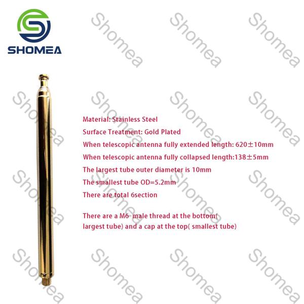 SHOMEA Custom Chrome plated brass Telescopic Antenna with Swivel joint