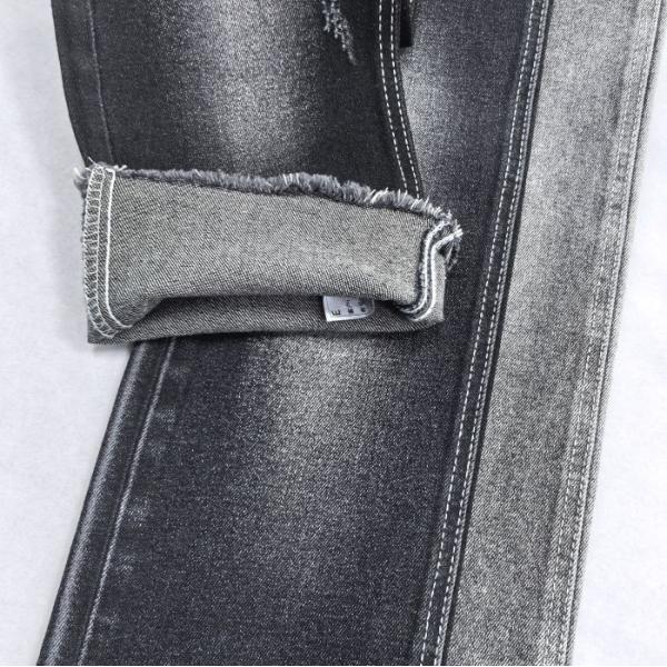 180cm Stretch Black Denim Fabric Heavy Weight 12.5 Oz JSD3242B 68% Cotton 27% Polyester 3% Rayon 2% Spandex