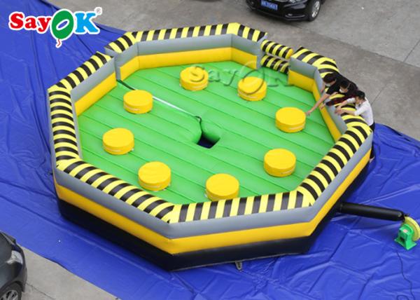 Jogos de quintal infláveis ​​6m Crazy Inflatable Meltdown Machine Meltdown Wipeout Game para diversão