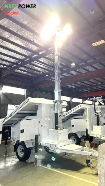 solar power light tower-9m hydraulic mast-4x435 solar panels-8x200AH batteries