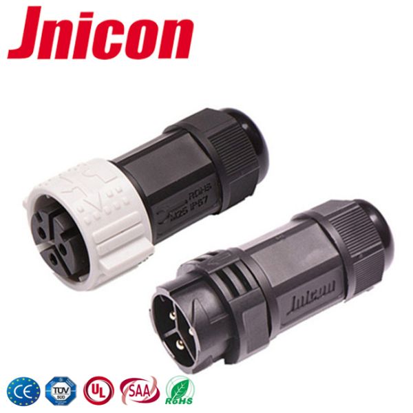 Industrial Automation M25 Waterproof Connector IP67 60A 3 Pin Connector Male And