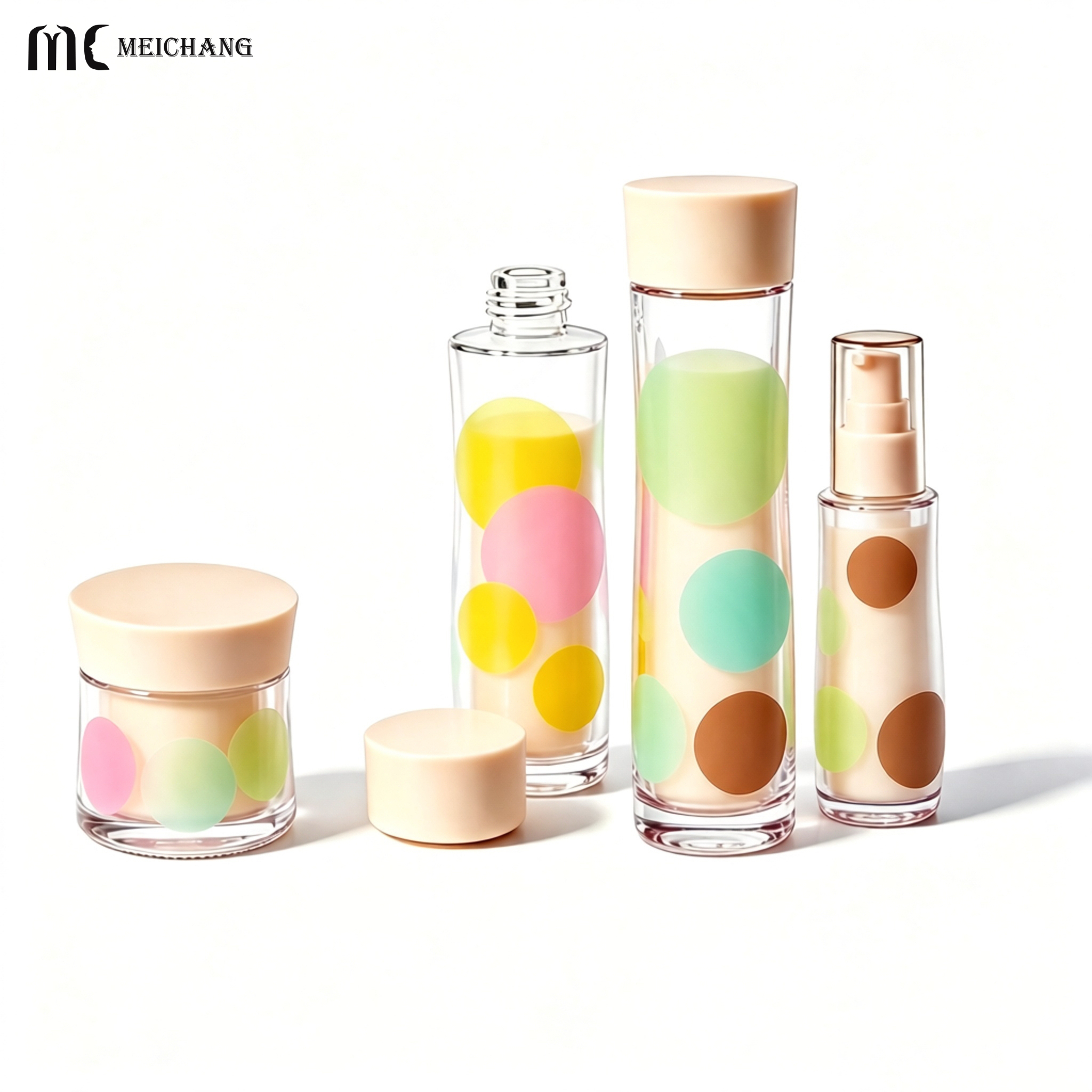 50g/45ml/110ml/145ml Light-Blocking Refillable Glass Skincare Packaging Set – Customizable UV-Protective Cosmetic Bottles & Cream Jar for Sustainable Beauty Brands(MC-327)