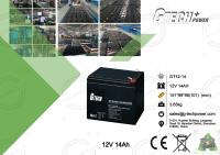 A bateria acidificada ao chumbo selada livre 12v 14ah da manutenção para levanta o sistema