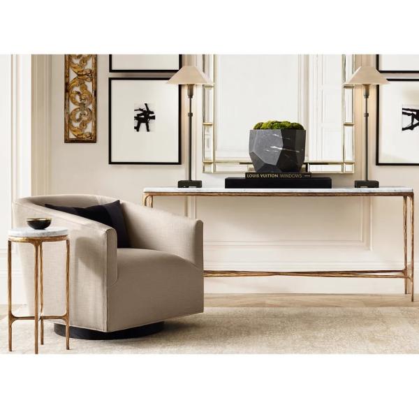 Bedroom Functional Console Table Furniture With Stainless Steel And Glass Top