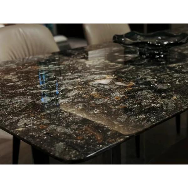 Diamante de platino brasileño Mesa de mármol moderna Tabla de comedor de mármol lujosa Resistente a manchas
