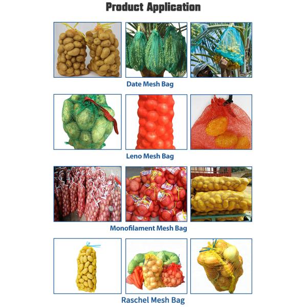 15-48g PE de tejido simple Raschel Leno Mesh Net Bag para leña Durable y reciclable