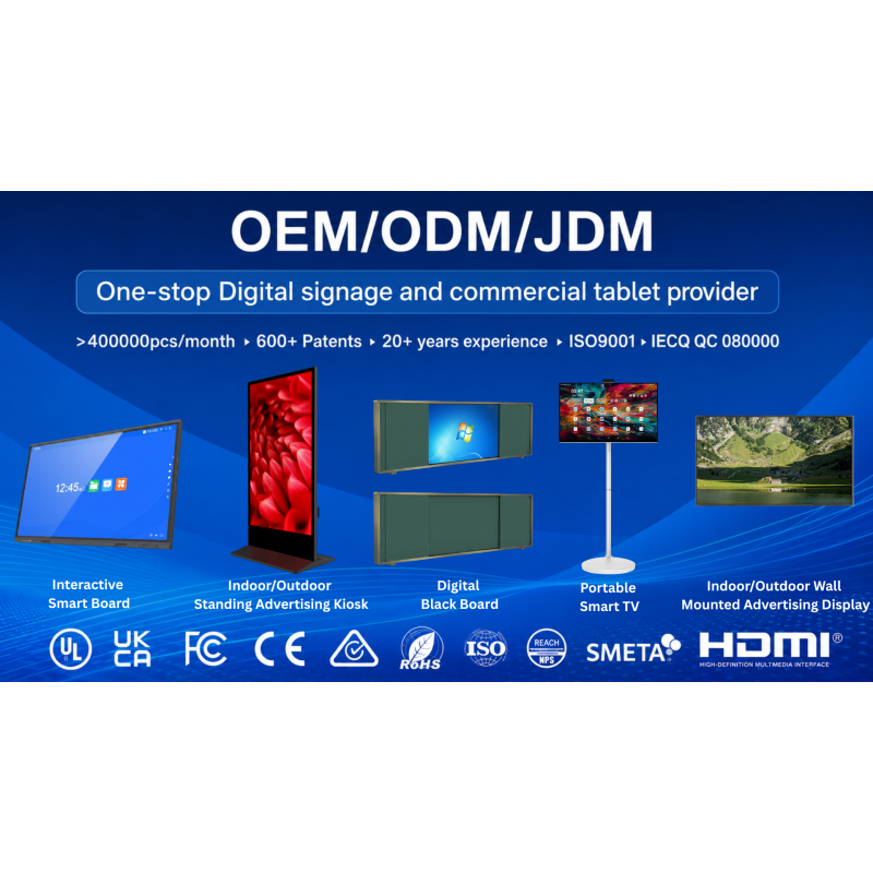 Floor Standing Digital Signage with 16.7M Colour Brightness IP65 Protection and 50,000 Hours Life Time