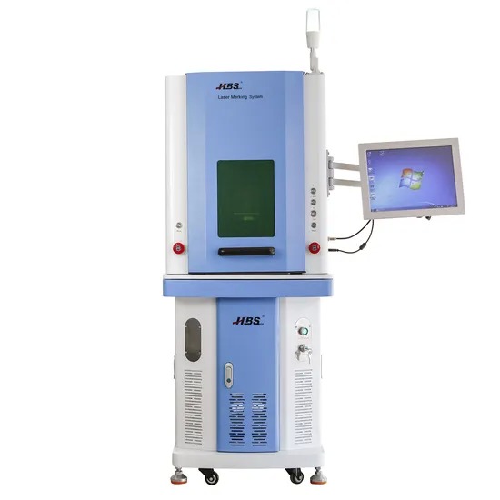 Fully Enclosed 30W Fiber Laser Marking Machine With Focus Finder Motorized Z Axis
