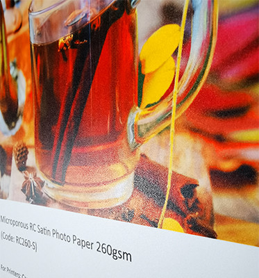 Premium Waterproof 260gsm Pigment Dye Inkjet RC Satin Photo Paper Roll