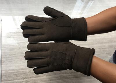 Handsewn Sueded Lamb Shearling Gloves , Black Mens Winter Mittens