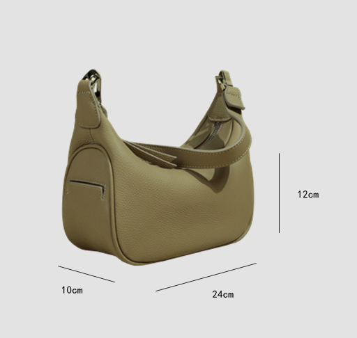 24cm 12cm Female Crossbody Bag Top Layer Cowhide Armpit Shoulder Bag