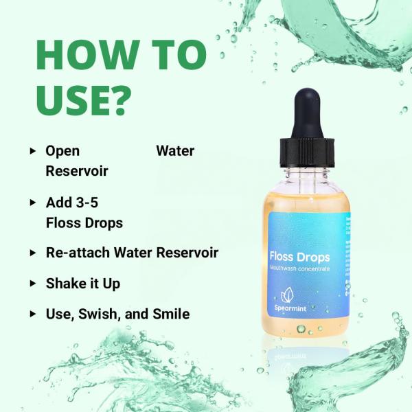 Concentrated Floss Drop Serum 2oz Concentrated Mouth Wash for Water Flosser 