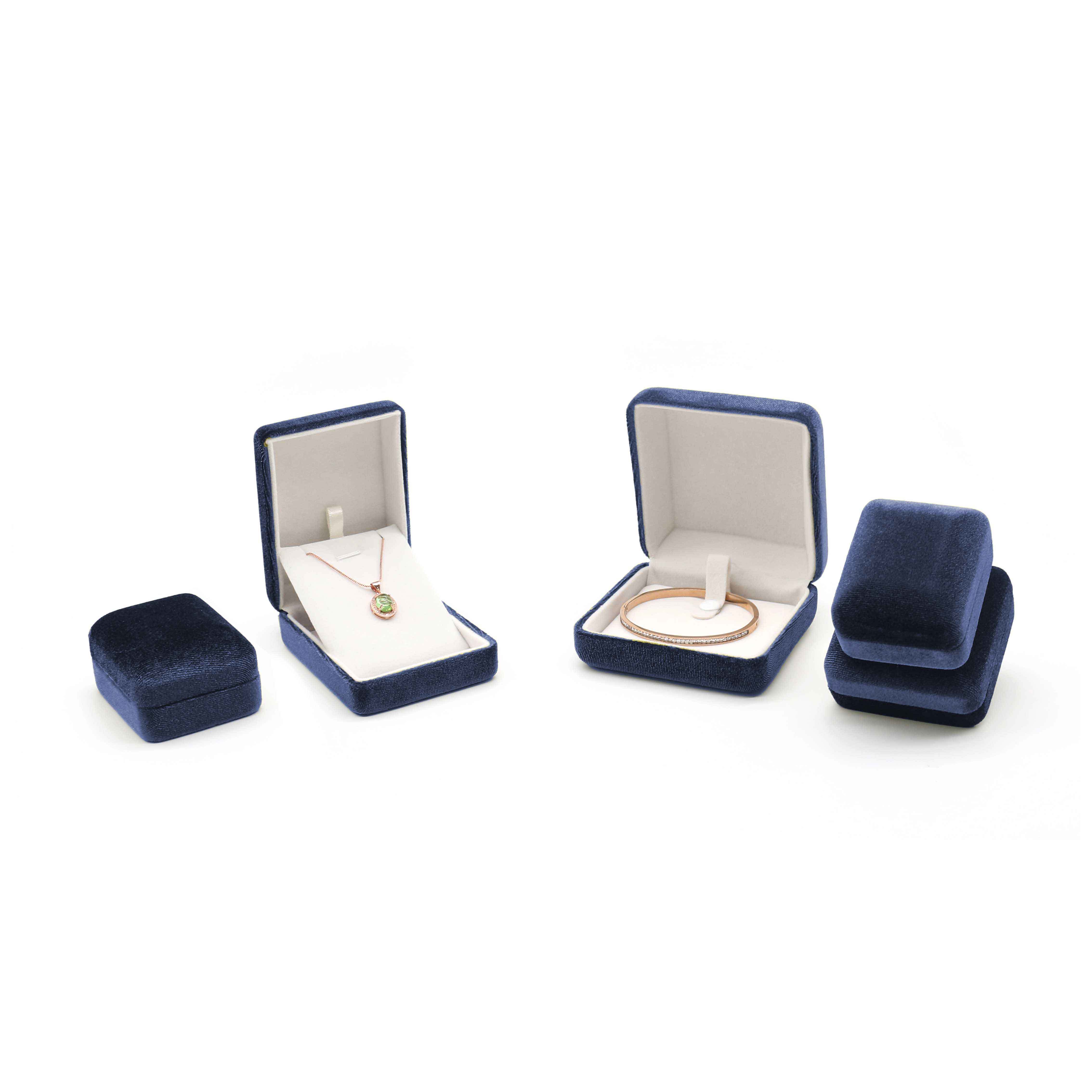 Popular Style Rectangle Jewelry Boxes Hinged Velvet Gift Box