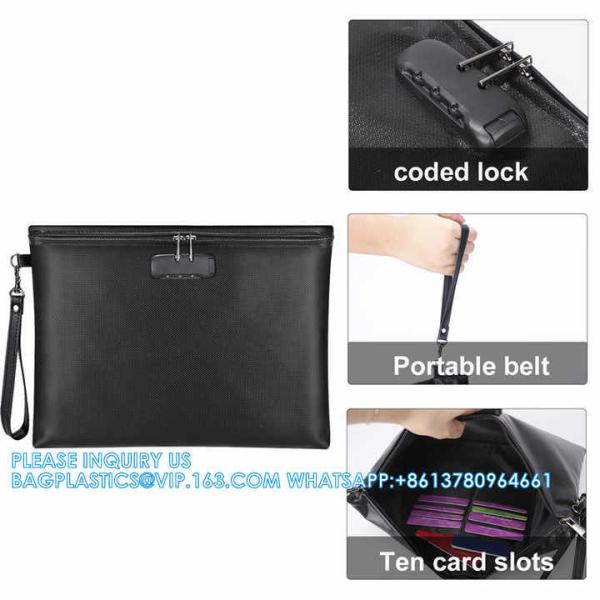 Water Resistant Fireproof Document Bag Fire Proof Document Money Bag Passport Money Credit Travel Security Bags