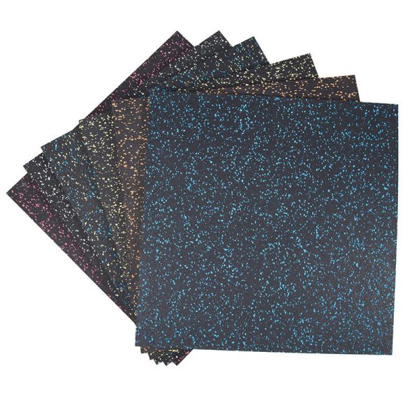 Black Gym Rubber Floor Mats Lightweight Weight Lifting Mats 1000x1000x15mm