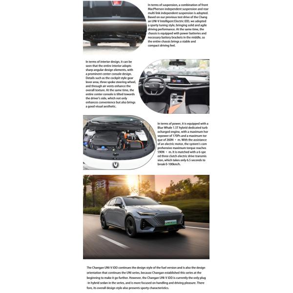 EV 4 Wheel Drive Гибридный Седан Автомобили Электрические Новая Энергия UNI-V Чанган
