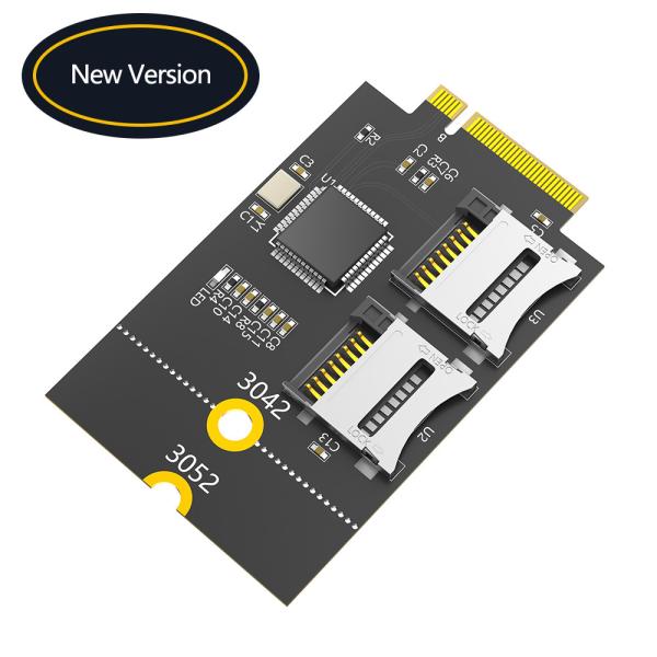 Dual Micro SD Card, TF Card to NGFF M.2 Key B Adapter(Supports USB Bus, not SATA Bus)