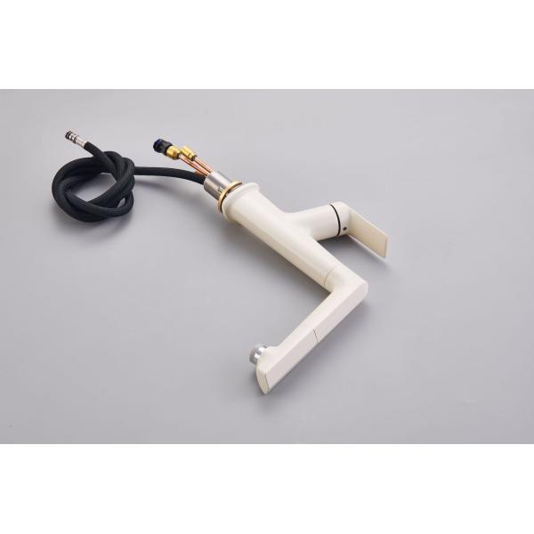 Electroplated Pull Down Bathroom Sink Faucets Milk White Cold And Hot Face Wash