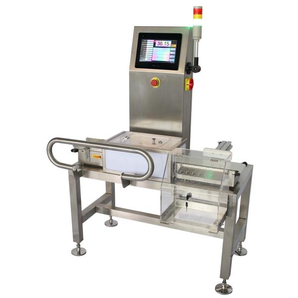 High Accuracy 0.1g Checkweigher with Stainless Steel 304/316 Construction and Customizable Belt Speed for Production Lines