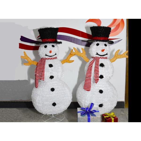 Christmas decorations illuminated snowman Santa Claus Hotel shopping mall layout 1.2 m 1 m iron retractable snowman