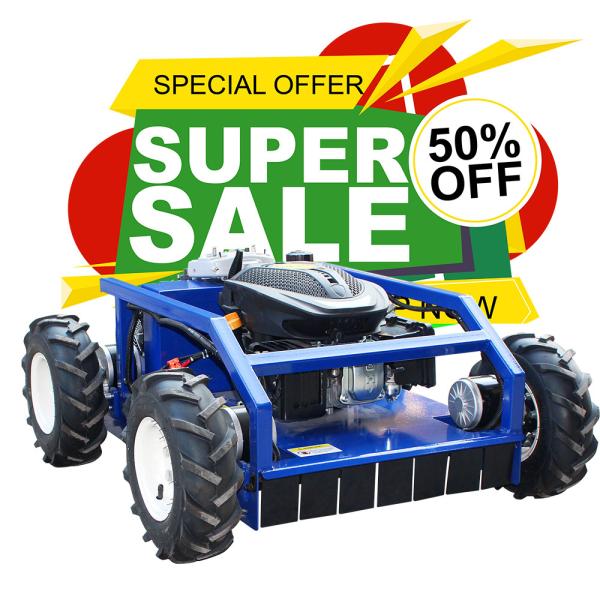 Free Shipping CE EPA Petrol Gasoline Engine All Terrain Grass Cutting Machine Rubber Remote Control Robot Flail Lawn Mower