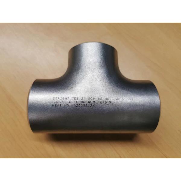 Супер дюйм SCH80S тройника 6 стали выплавленной дуплекс-процессом ASTM A812 UNS S31803 S32750 S32760 равный