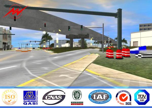 Cónico/em volta do revestimento do pó de 5m galvanizou Pólo de aço para o sistema do tráfego