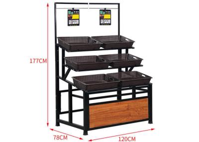 Single Side 1200x660x710mm Vegetable Display Rack Supermarket Display Stands
