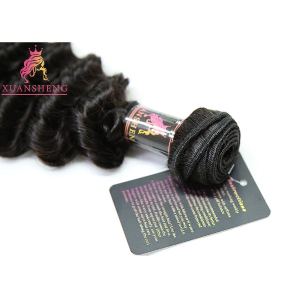 Deep Wave Virgin Human Hair Extensions , Silky Virgin Unprocessed Peruvian Hair