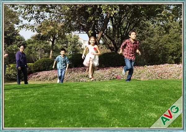 High Resilience / Skid Resistant Landscaping Synthetic Grass With 12000 Dtex