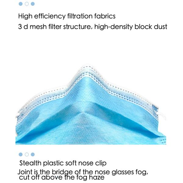 Air Pollution Mask Face Mascaras Medica 3 Ply Disposable Surgical Mask