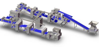 Máquina industrial do fabricante de pão, equipamento da panificação com solução de alimentação