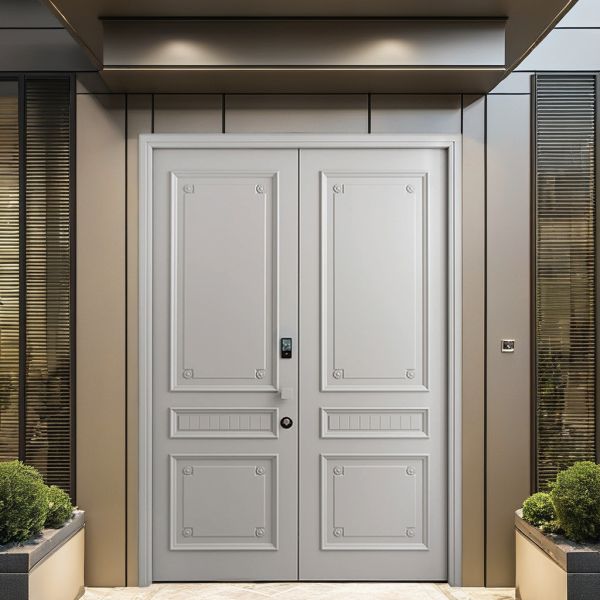 Anti Theft Custom Steel Security Doors Soundproof Security Entrance Door Doorbell Optional
