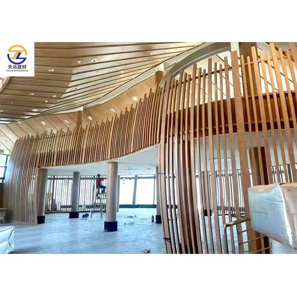 Wood Grain Aluminum Battens for Ceilings, Decorative Aluminum Square Tubes, Spray-Painted & Baked-Enamel Aluminum Battens, Partition Aluminum Battens, Curved Aluminum Batten Profiles