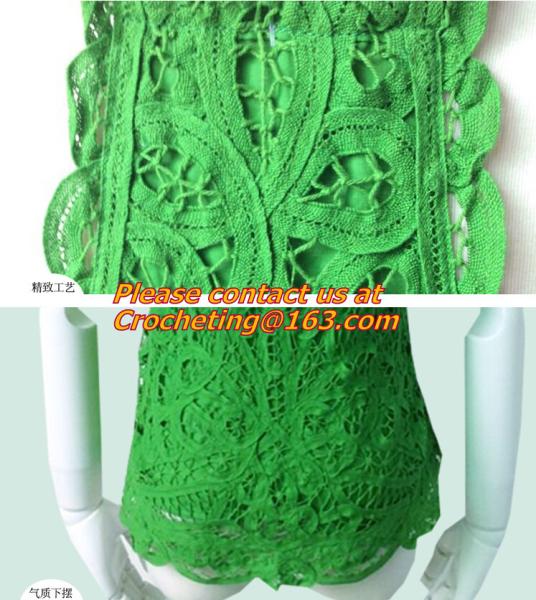 Casual Fashion, Vintage O-Neck, Sleeveless, Women Long Crochet, Chiffion Blouse Plus Size