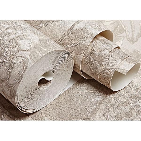 Embossed Vinyl Waterproof Country Style Wallpaper for TV Background , Sofa Backdrop
