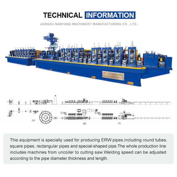 Cutting System Nanyang ERW Welded Iron Pipe Mill Production Line Carbon Steel Round Pipe to Square Pipe Making Machine