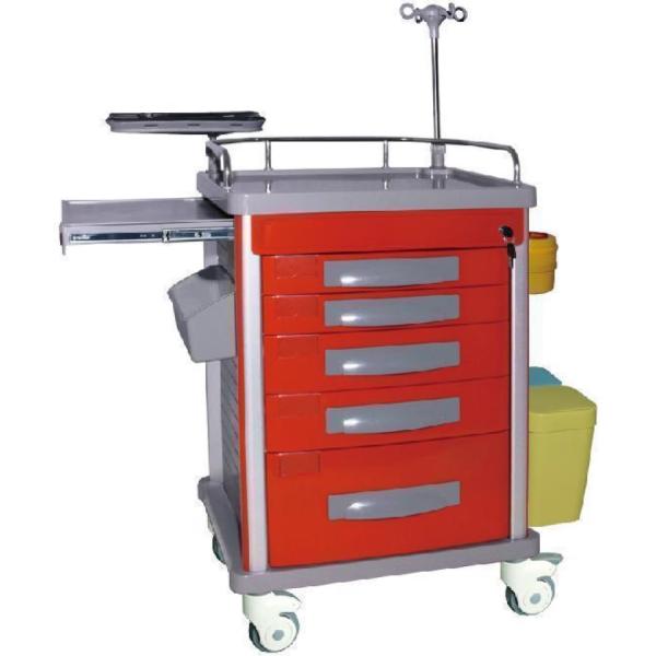 Chariot d'urgence avec 5 tiroirs