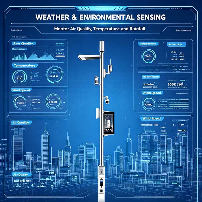 Smart IoT Street Light Pole, Remote Dimmable LED Smart Pole for Park, Plaza & Highway Smart Lighting