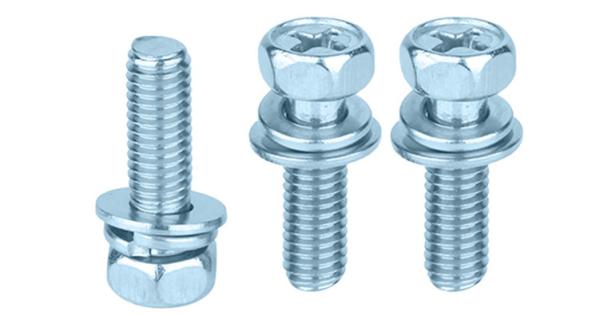 Zinc Plated Steel Phillips Drive Hex Head With Spring Washer And Plain Wssher SEMS Screws