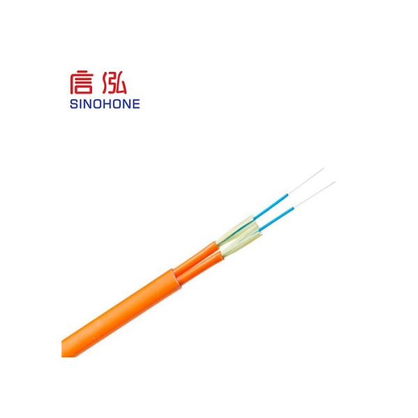 Tight Multimode Duplex Fiber Optic Cable , Flat Fiber Optic Cable Aramid Yarn